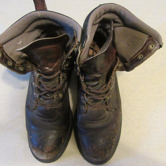 Mens Vtg Red Wing Brown Leather Steel Toe Work Boots Sz 11